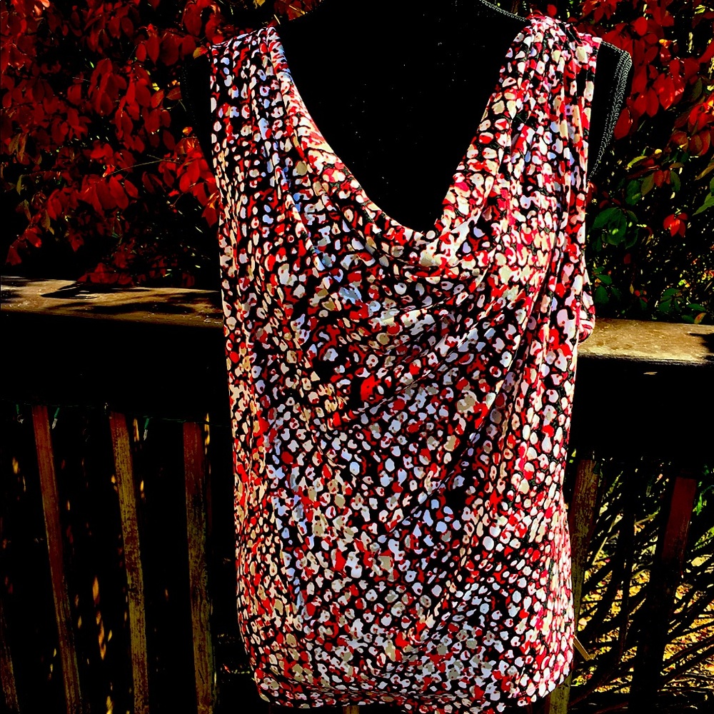 Calvin Klein snakeskin print drape neck cowl
